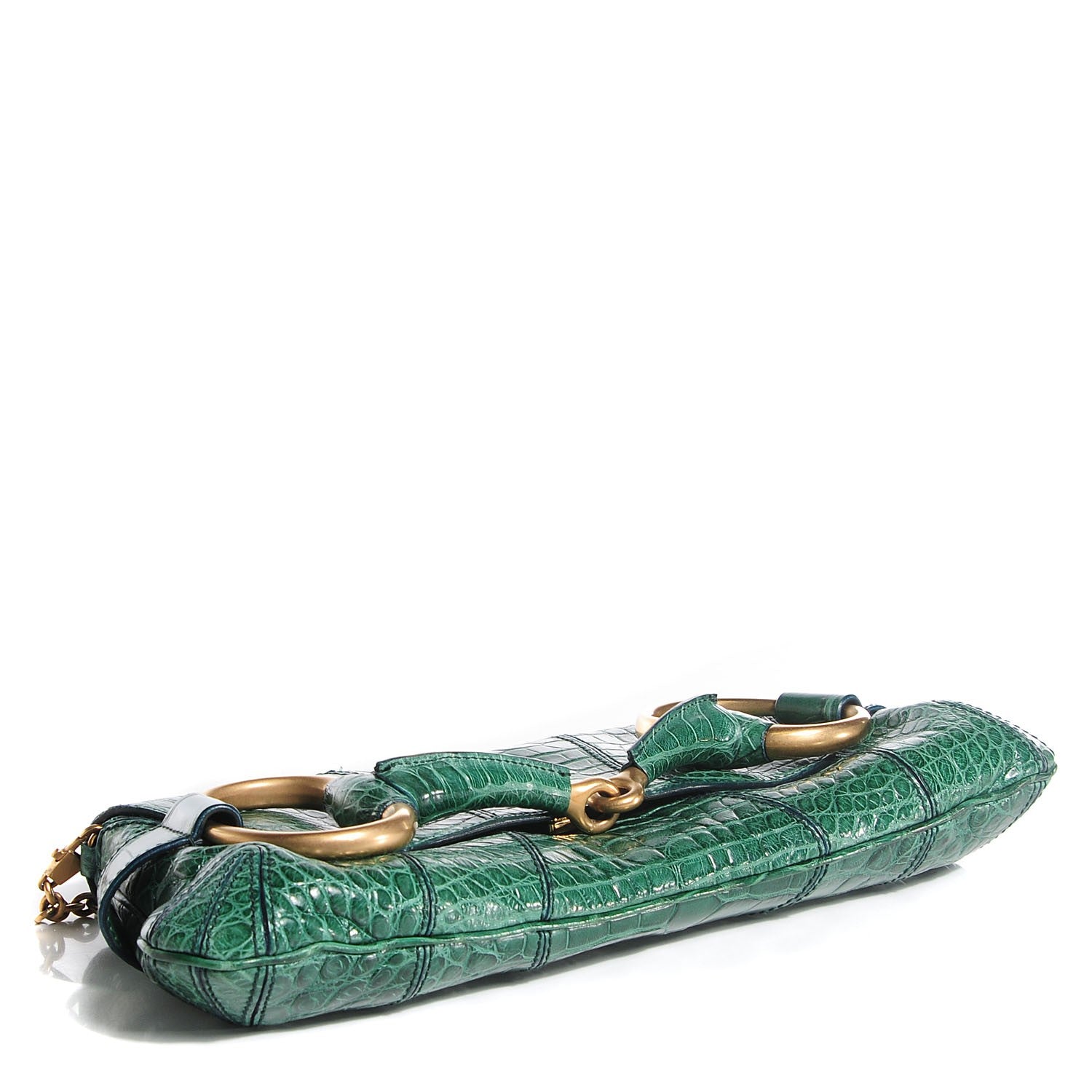 Gucci Alligator Horsebit Clutch Green 4 of 7
