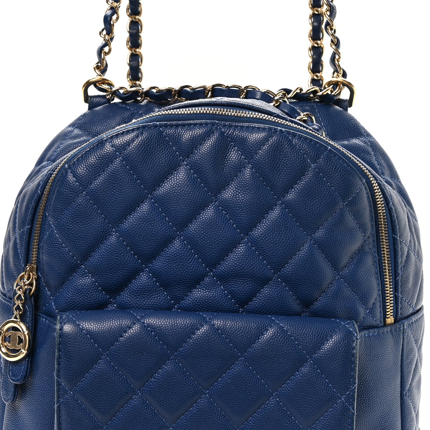 Caviar Quilted Large CC Day Backpack Blue
