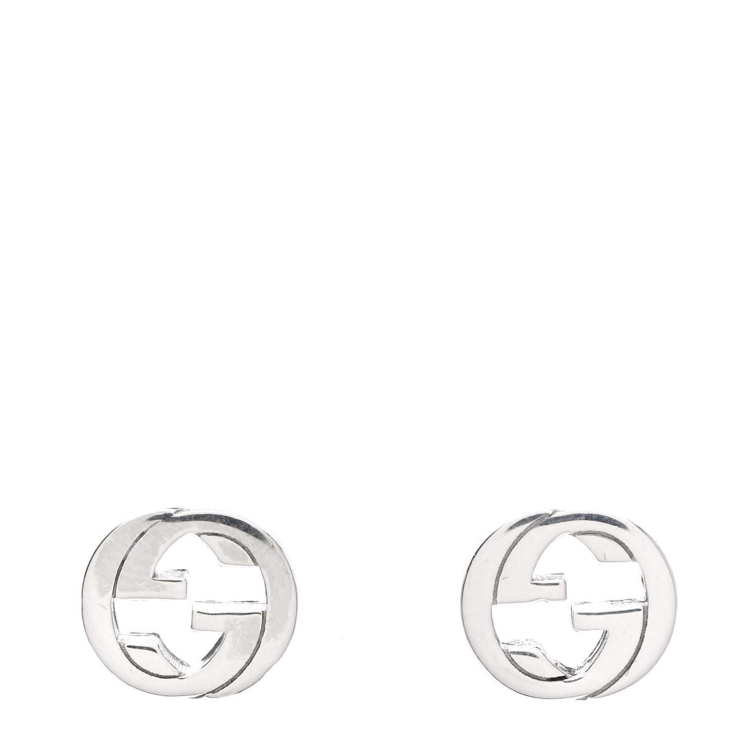 Sterling Silver Interlocking GG Stud Earrings