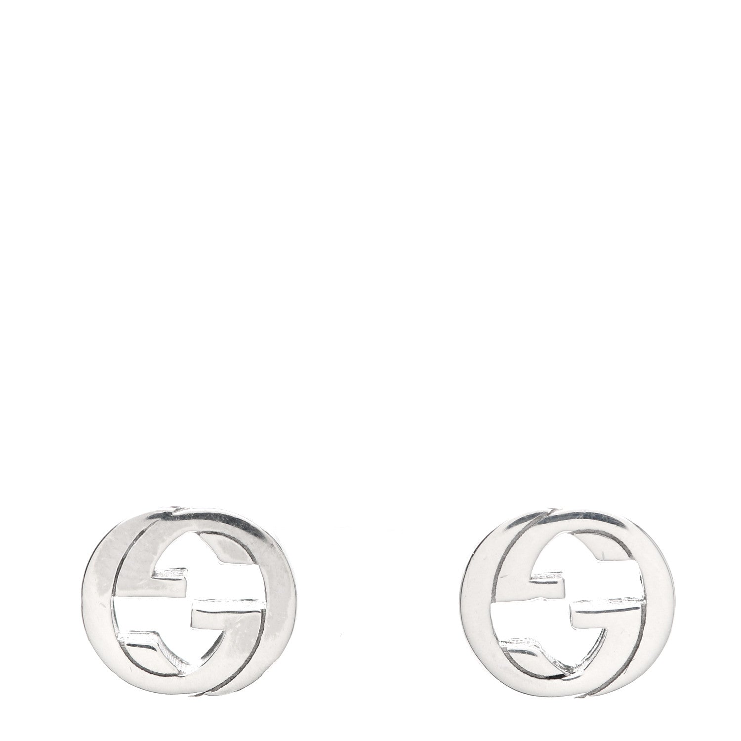 Gucci Sterling Silver Interlocking GG Stud Earrings 1 of 6