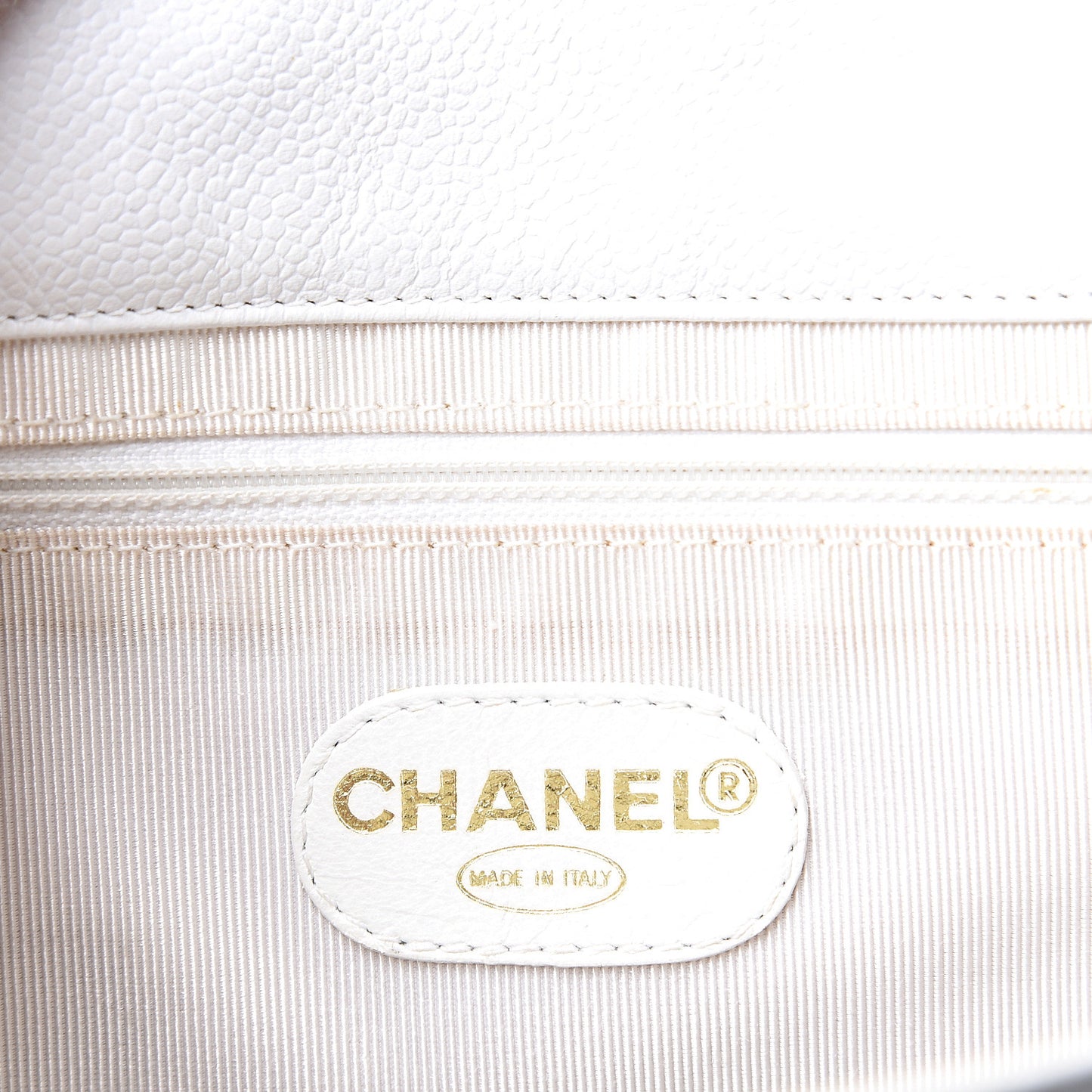 Caviar Flap Shoulder Bag White