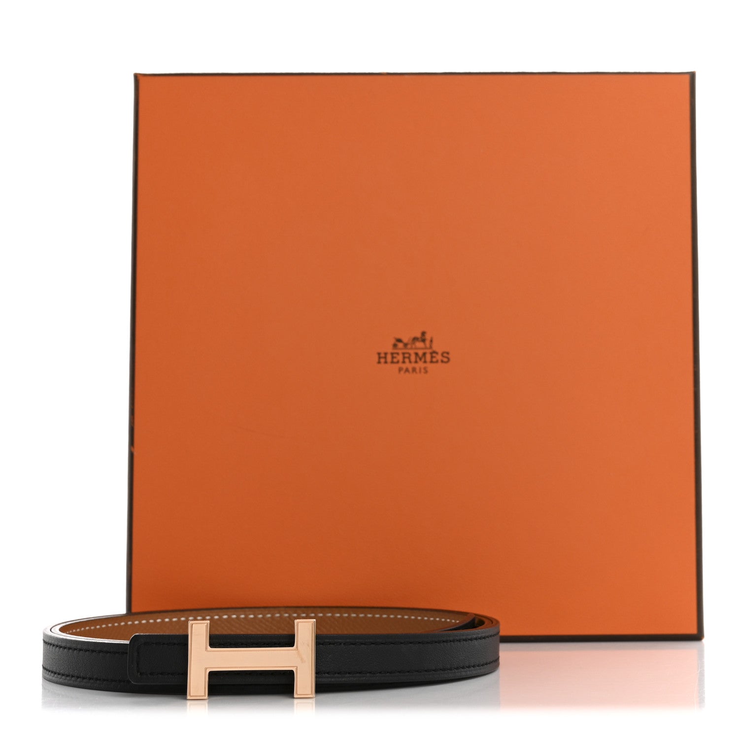 Hermes Swift Epsom 13mm Focus Belt 85 34 Black Gold 7 of 7
