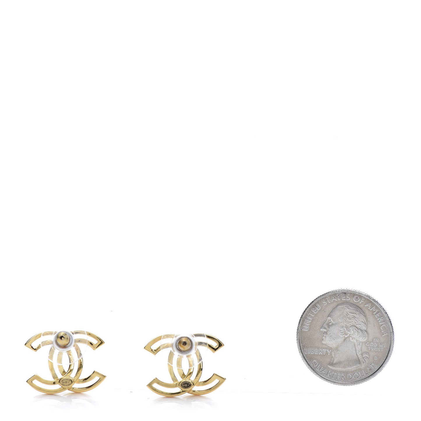 Metal Obazine CC Earrings Gold