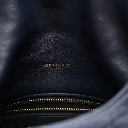 Saint Laurent Canvas Quilted Toy Loulou Puffer Monogram Chain Satchel Deep Marine 7 of 11