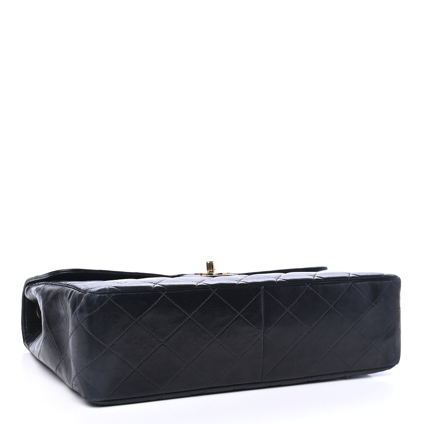Lambskin Quilted Jumbo Single Flap Black