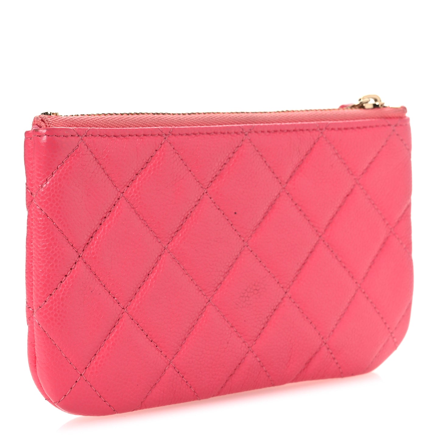 Caviar Quilted Small Cosmetic Case Pink