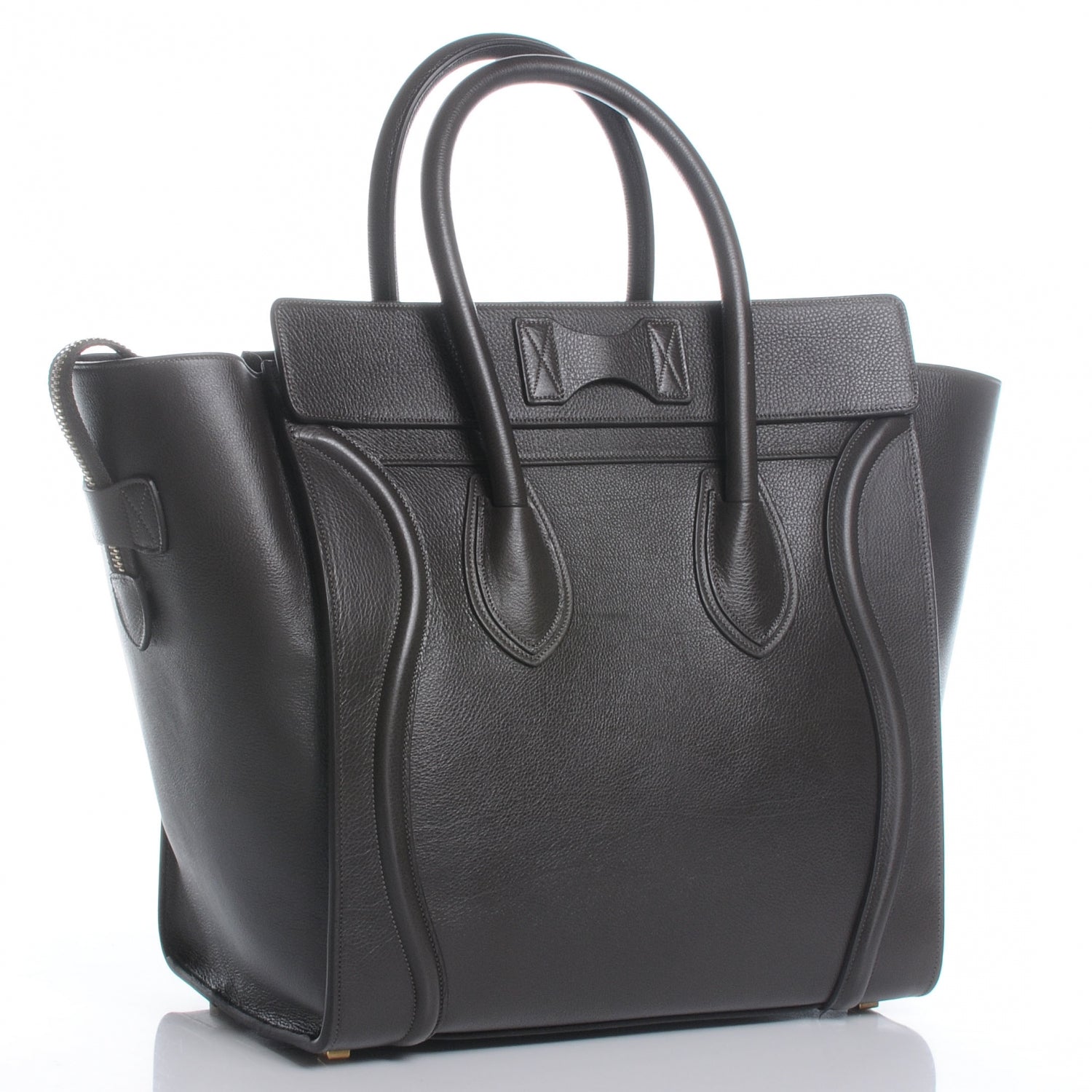 Celine Drummed Calfskin Mini Luggage Bag Anthracite 3 of 9