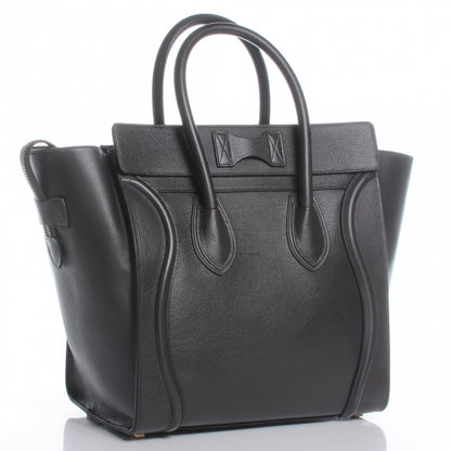Celine Drummed Calfskin Mini Luggage Bag Anthracite 3 of 9