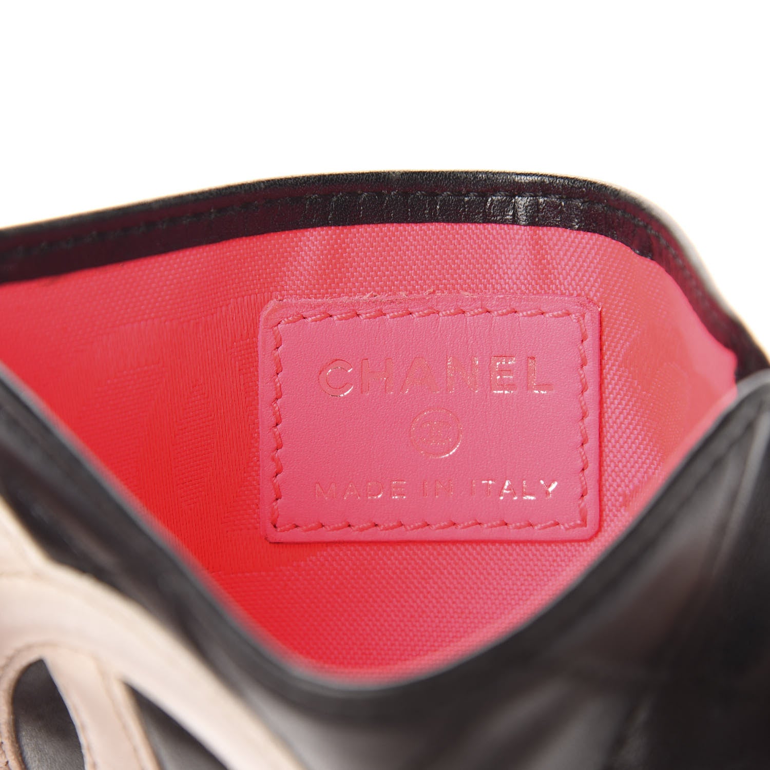 Chanel Calfskin Quilted Cambon Card Holder Black White 6 of 7