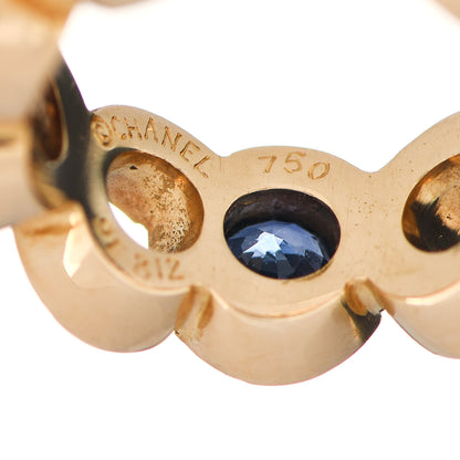 Chanel 18K Yellow Gold Blue Sapphire Coco Band Ring 50 5.25 3 of 3