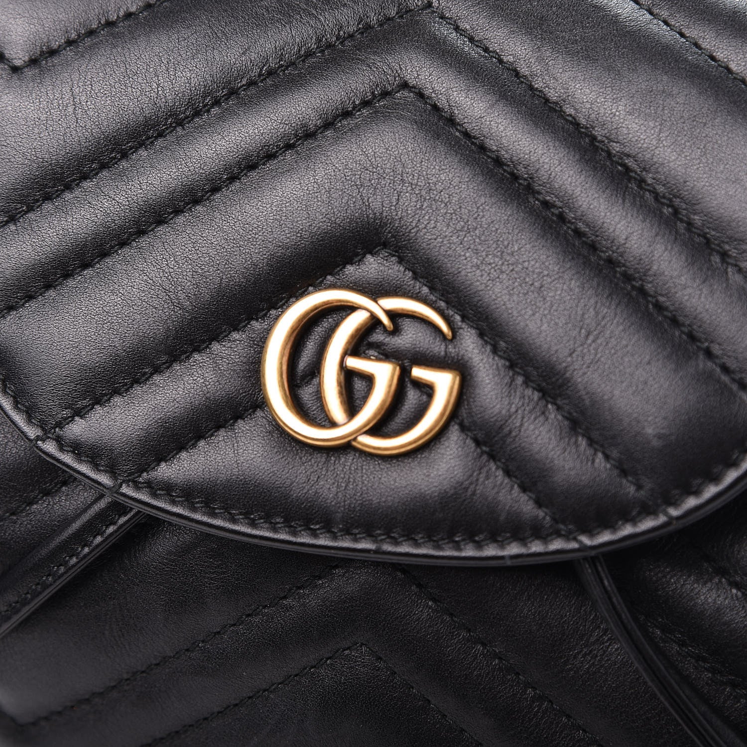 Gucci Calfskin Matelasse GG Marmont Flap Backpack Black 9 of 9