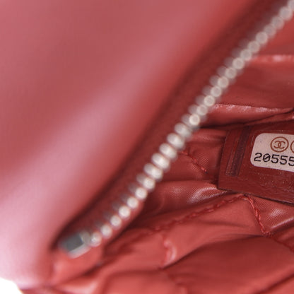 Chanel Lambskin Quilted CC Beauty Clutch Red 8 of 10