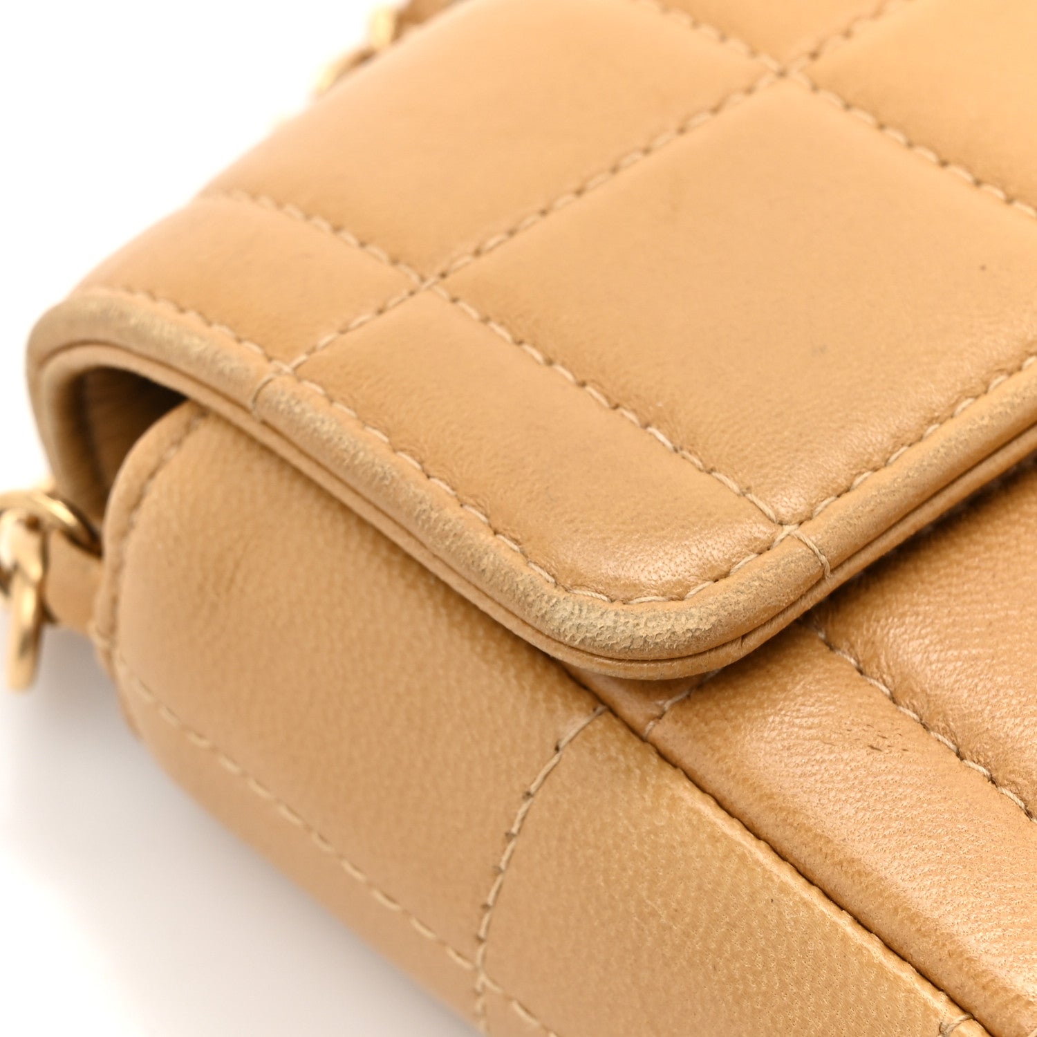 Chanel Lambskin East West Chocolate Bar Flap Beige 17 of 18