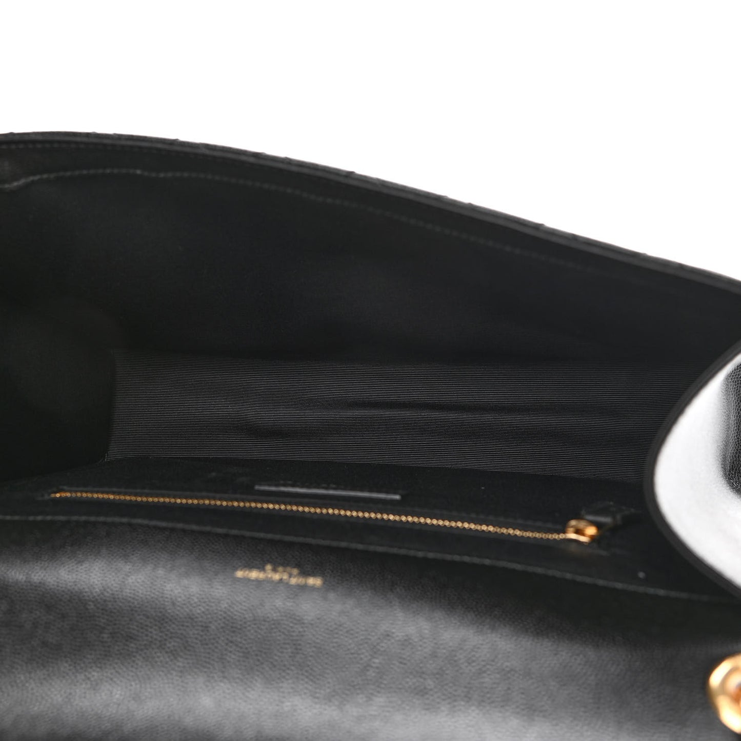 Grain De Poudre Textured Mixed Matelasse Large Triquilt Monogram Satchel Black