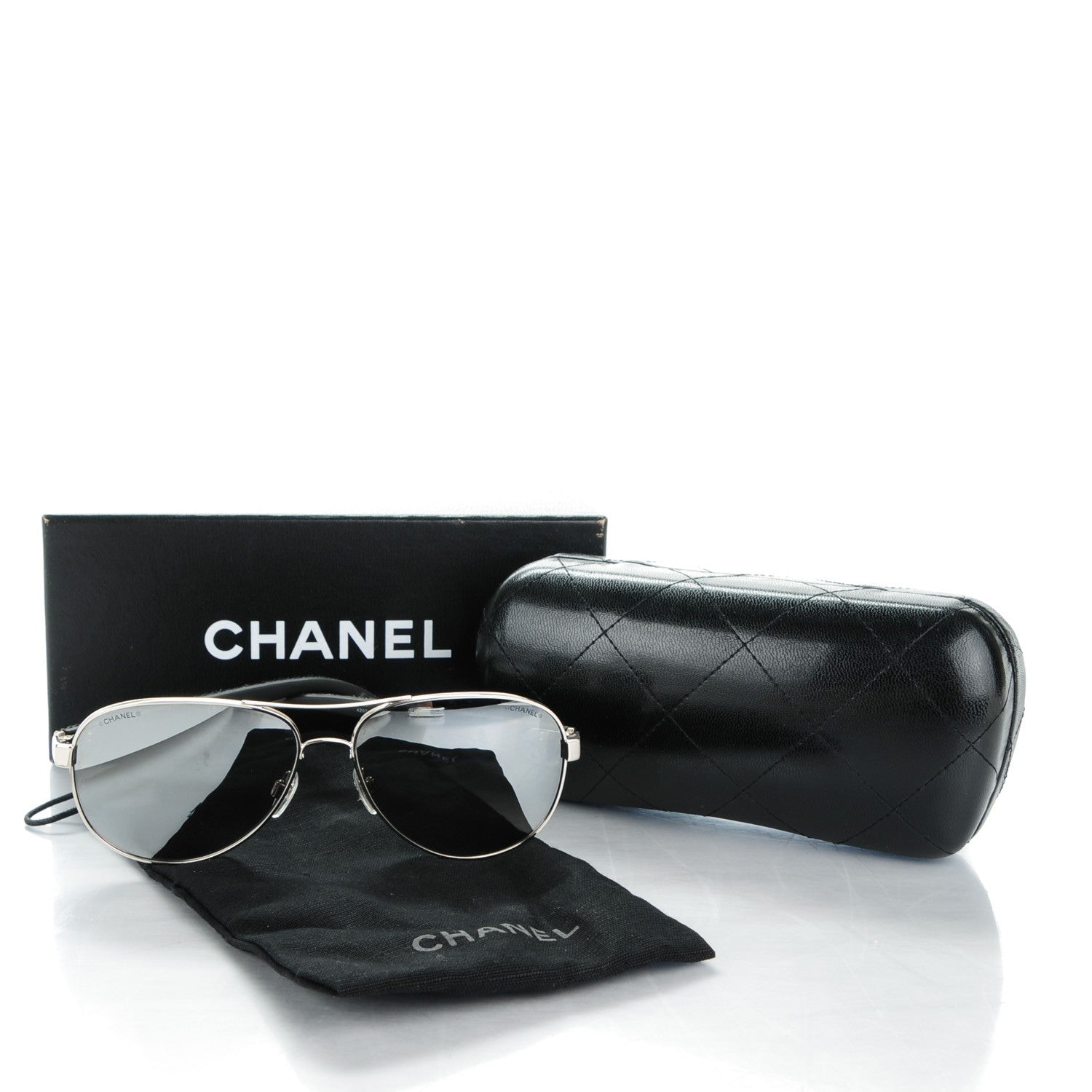 Chanel Pilot Quilting Sunglasses 4207 Silver 6 of 6