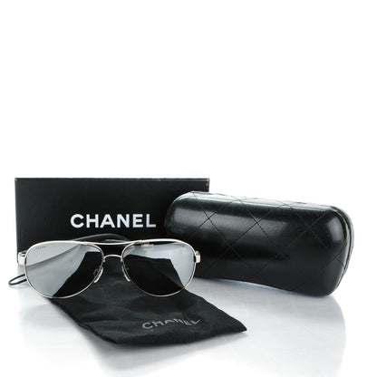 Chanel Pilot Quilting Sunglasses 4207 Silver 6 of 6