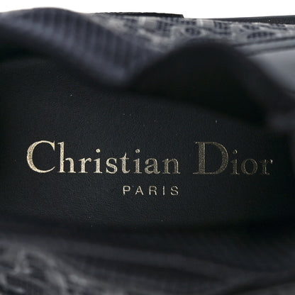 Christian Dior Technical Canvas Mesh Calfskin Womens Oblique Walk'n Dior High Top Sneakers 39 Black Blue 7 of 8
