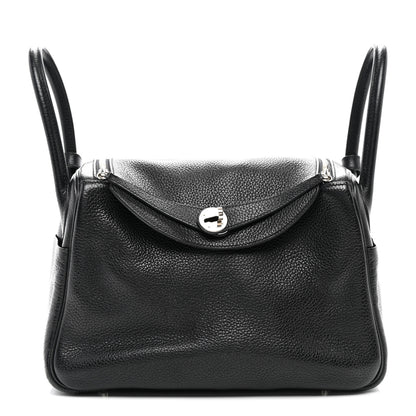 Hermes Taurillon Clemence Lindy 30 Black 1 of 10