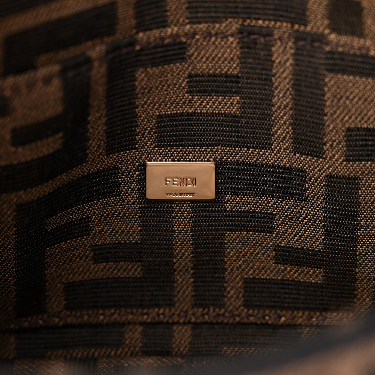 Fabric Jacquard FF 1974 Mini Baguette Tobacco Moro Black