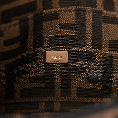 Fendi Fabric Jacquard FF 1974 Mini Baguette Tobacco Moro Black 7 of 12