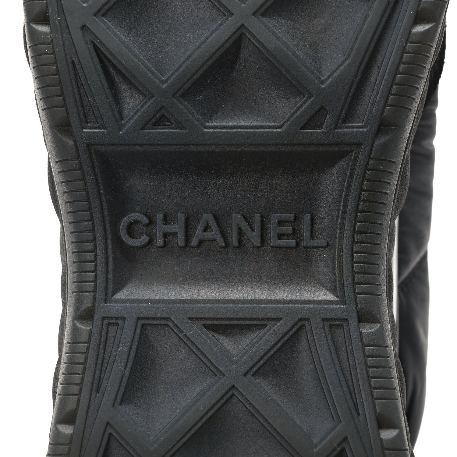 Chanel Nylon Suede Calfskin CC Sneakers 39.5 Black 6 of 9