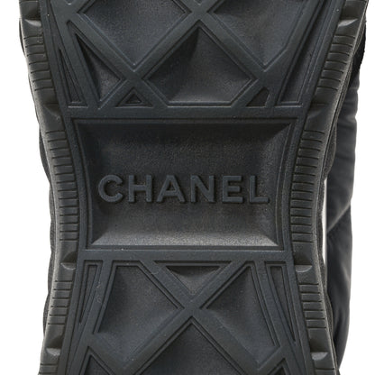 Chanel Nylon Suede Calfskin CC Sneakers 39.5 Black 6 of 9