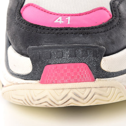 Balenciaga Fabric Mesh Womens Triple S Sneakers 41 Rose Fluo Black White 11 of 15