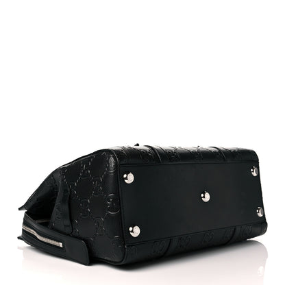 Gucci Calfskin GG Tennis Embossed Tote Bag Black 3 of 10
