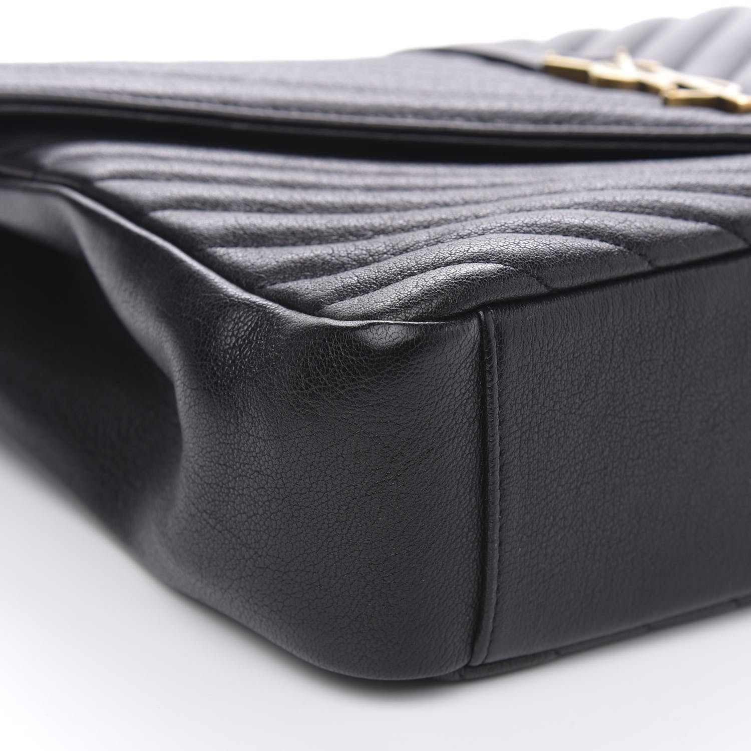 Saint Laurent Sheepskin Matelasse Chevron Monogram Large College Satchel Black 8 of 12