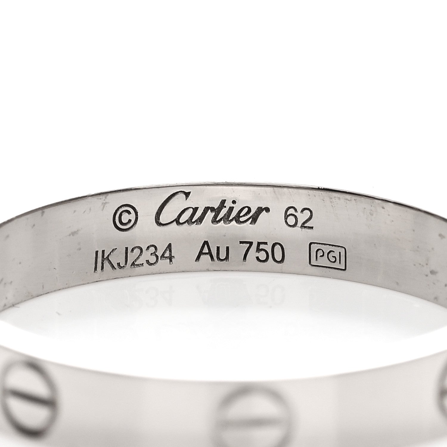 Cartier 18K White Gold 3.5mm LOVE Wedding Band Ring 62 10 3 of 4