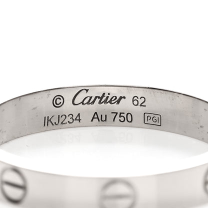 Cartier 18K White Gold 3.5mm LOVE Wedding Band Ring 62 10 3 of 4