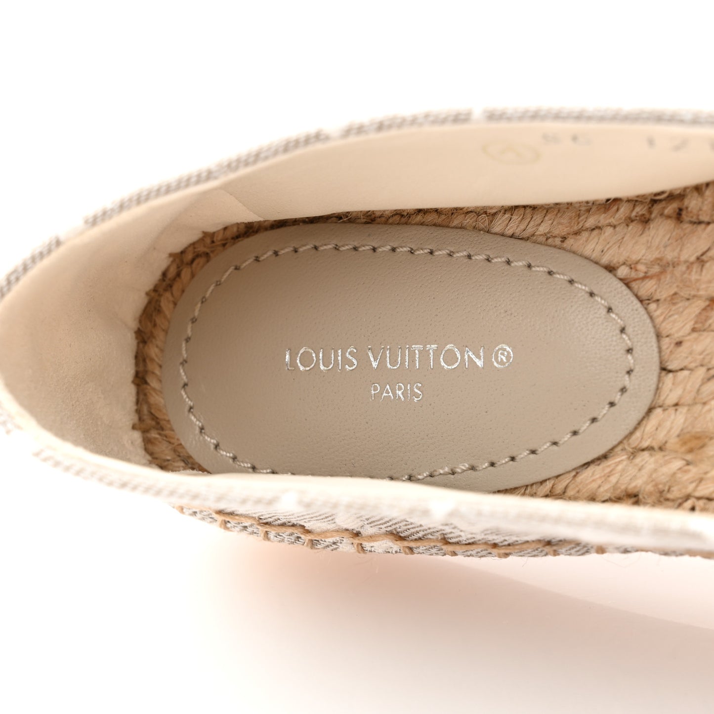 Monogram Denim Starboard Espadrille Flats 36 Grey