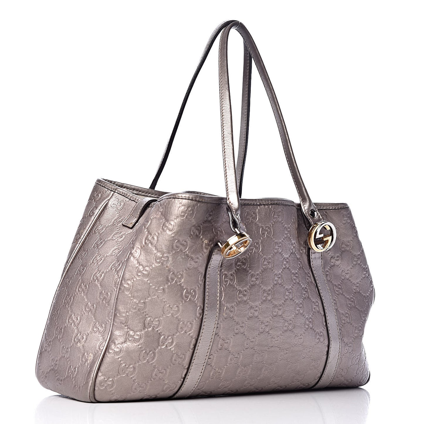 Metallic Guccissima Medium GG Twins Tote Mauve