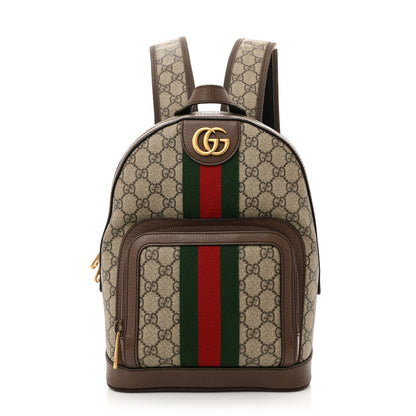 Gucci GG Supreme Monogram Calfskin Web Small Ophidia Day BackpacK Beige Ebony New Acero 1 of 11