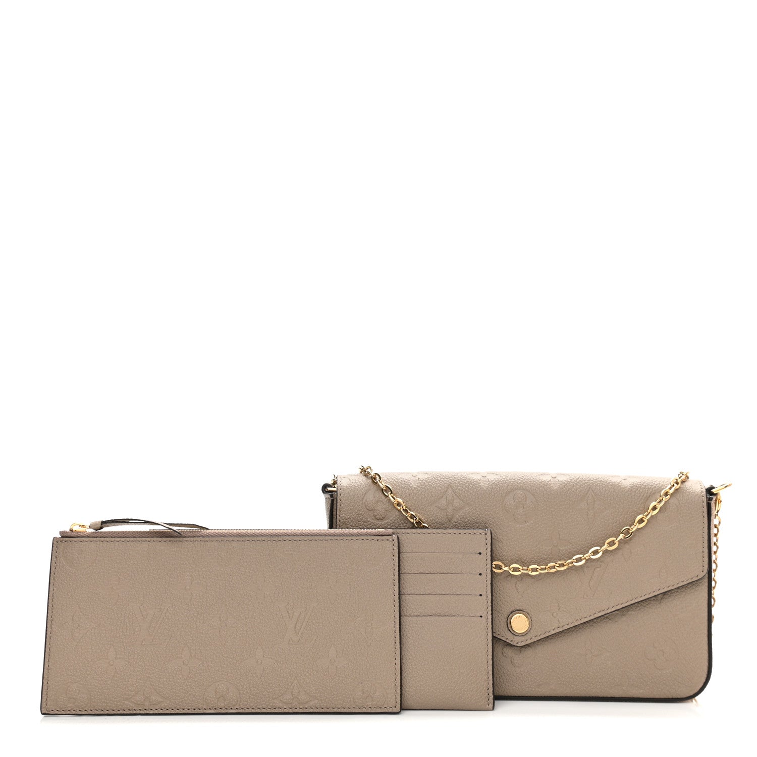 Louis Vuitton Empreinte Pochette Felicie Chain Wallet Tourterelle 1 of 10