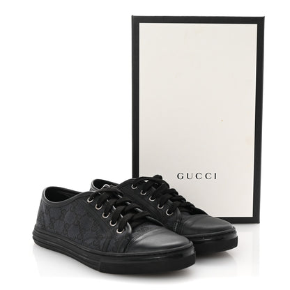 Gucci GG Monogram Calfskin Womens Low Top Sneakers 37 Piombo Black 19 of 20