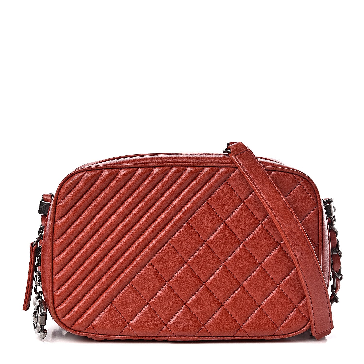 Chanel Lambskin Quilted Small Coco Boy Camera Case Red 1 of 11