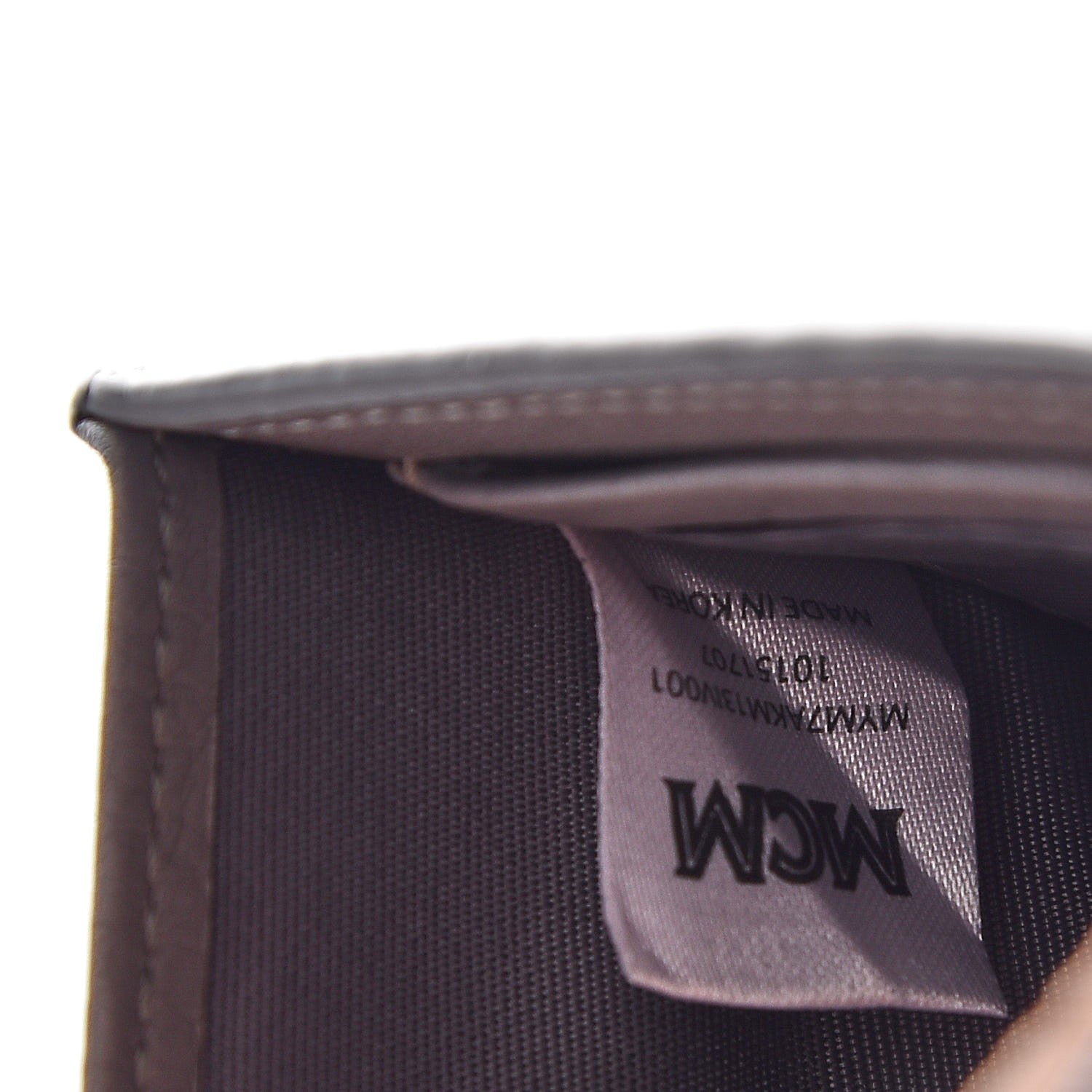 MCM Calfskin Signature Monogram Klara Bi-Fold Wallet Dove 9 of 10