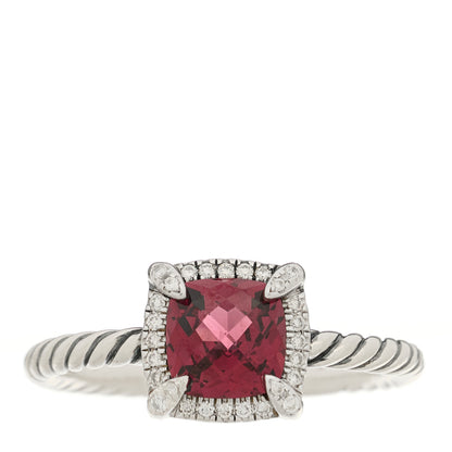 David Yurman Sterling Silver Diamond Garnet 7mm Petite Chatelaine Pave Bezel Ring 62 10 1 of 8