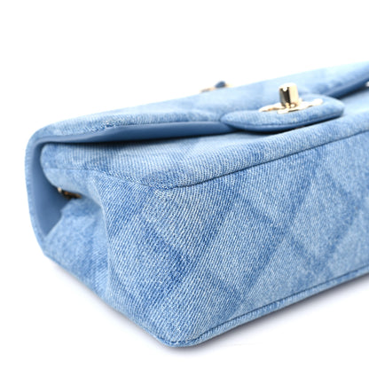 Chanel Printed Denim Quilted Mini Rectangular Flap Light Blue 8 of 9