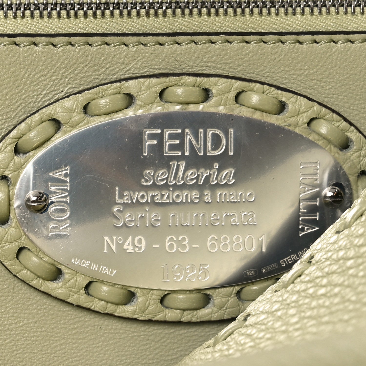 Fendi Cuoio Romano Selleria Baguette Sage 5 of 9