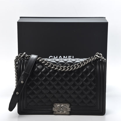 Chanel Lambskin Quilted New Medium Boy Flap Black 10 of 10