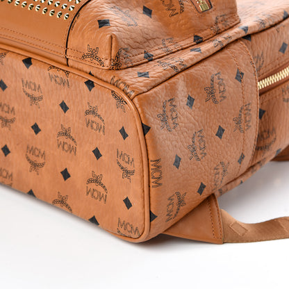 MCM Visetos Studded Stark Stripe Backpack Cognac 6 of 9
