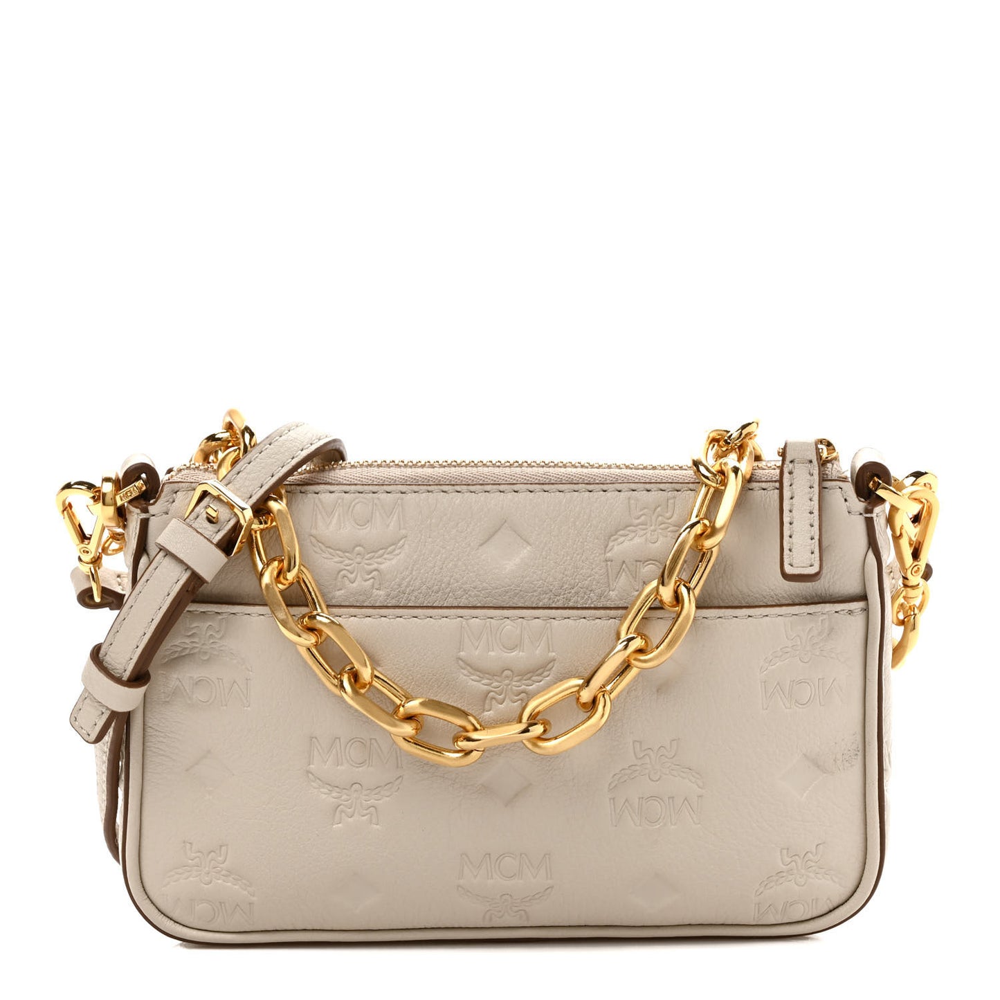 Calfskin Ottomar Mini Aren Chain Crossbody Bag Oatmeal