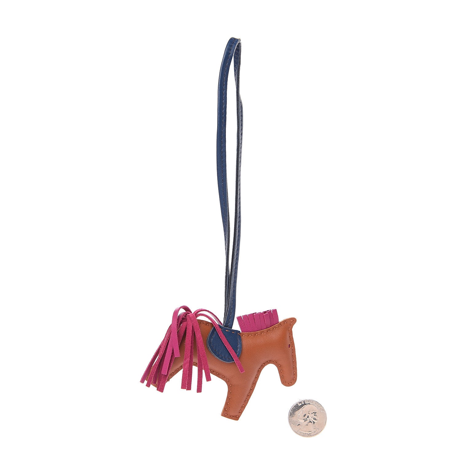 Hermes Milo Lambskin Grigri Rodeo Horse Bag Charm PM Pain D'Epice Rose Pourpre Bleu De Malte 2 of 4