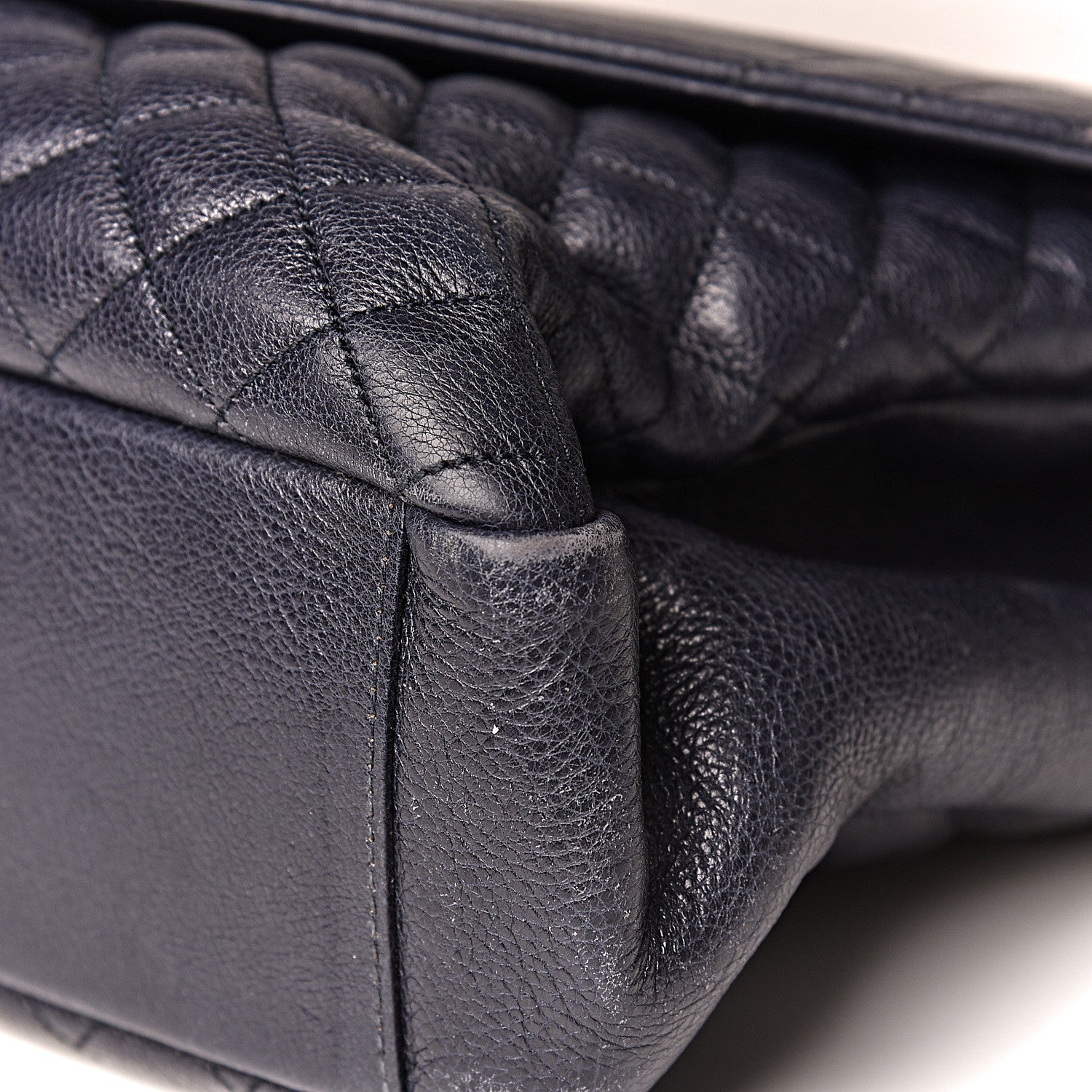 Saint Laurent Calfskin Mixed Matelasse Triquilt Large Monogram Envelope Satchel Deep Marine 16 of 25
