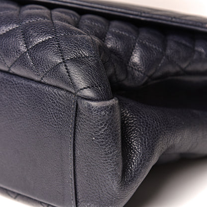 Saint Laurent Calfskin Mixed Matelasse Triquilt Large Monogram Envelope Satchel Deep Marine 16 of 25