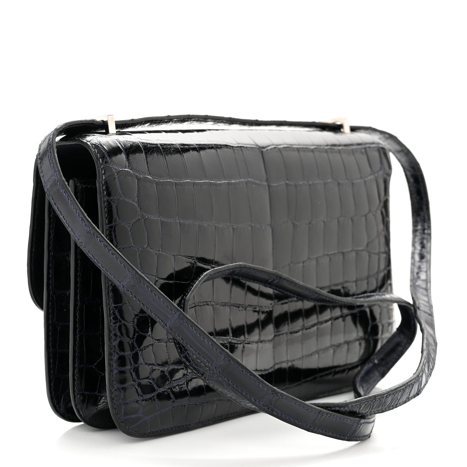 Hermes Shiny Niloticus Crocodile Constance 1-Elan Bleu Abysse 3 of 10