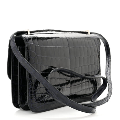 Hermes Shiny Niloticus Crocodile Constance 1-Elan Bleu Abysse 3 of 10