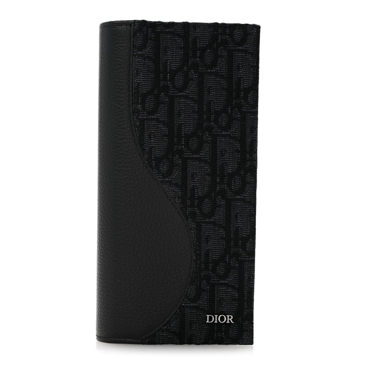 Oblique Saddle Long Vertical Wallet Black